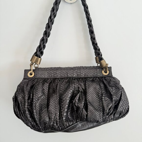 R & Y Augousti Black Python Handbag - Picture 2 of 2